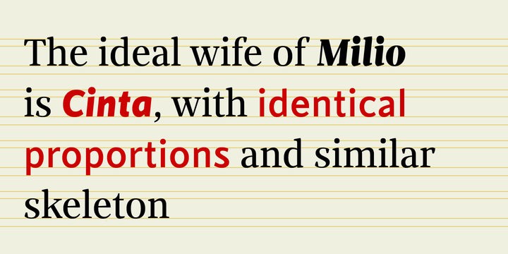 Пример шрифта Milio Bold Italic